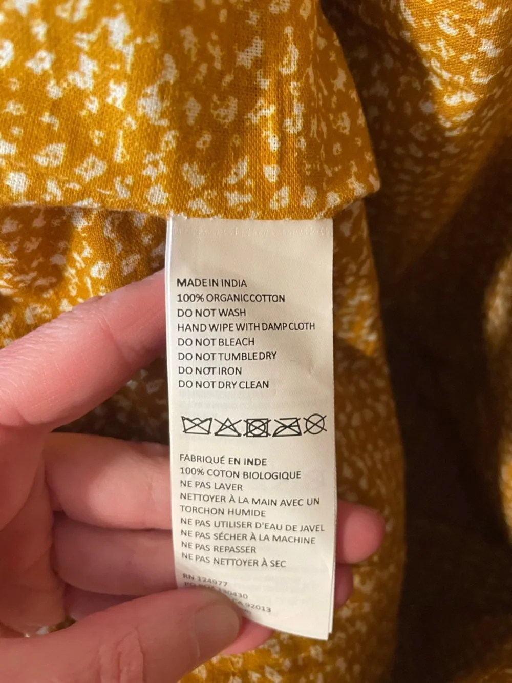 Prana Mustard Yellow Patterned Tote with Brown Straps